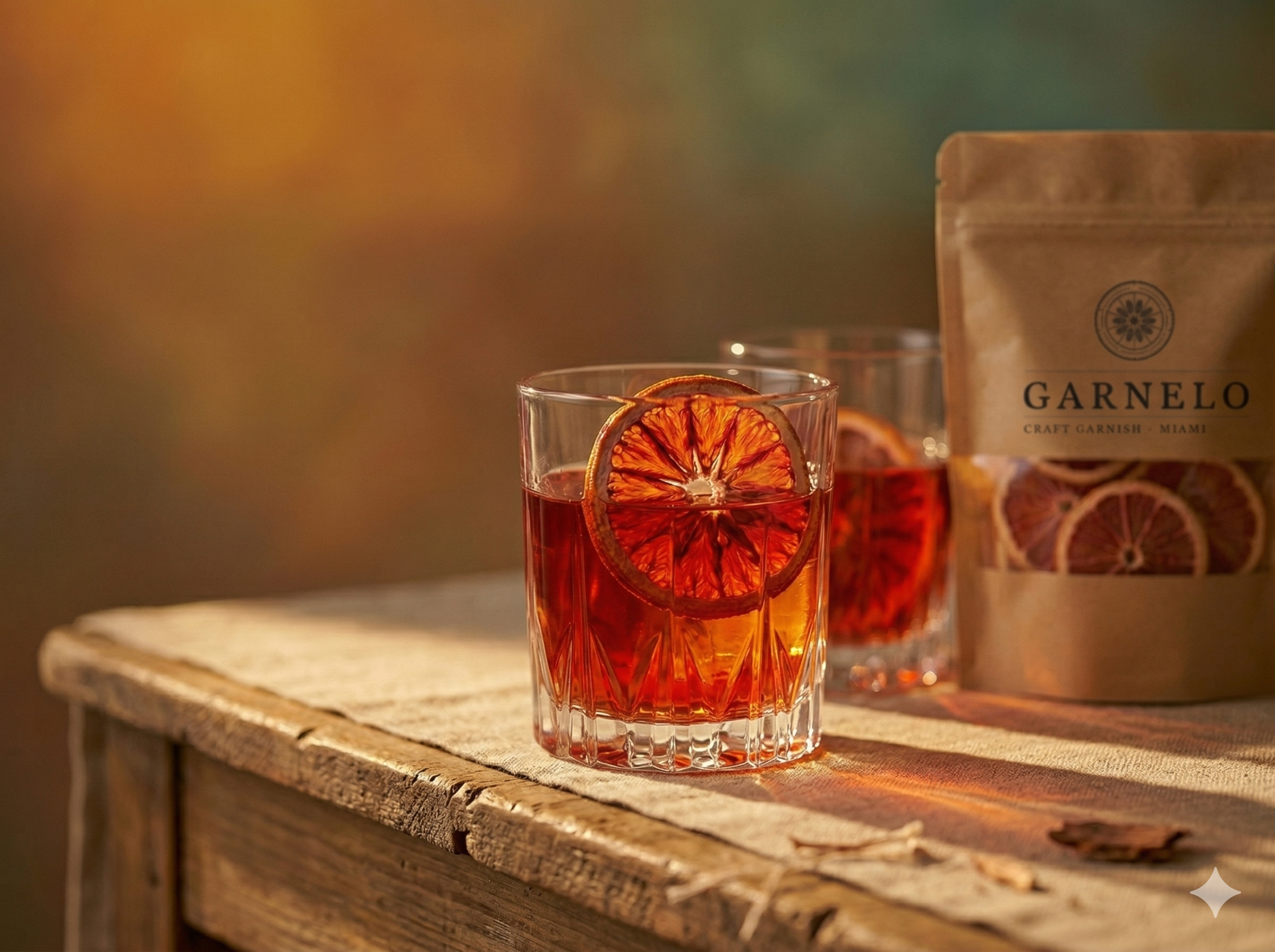 Blood orange garnish cocktail