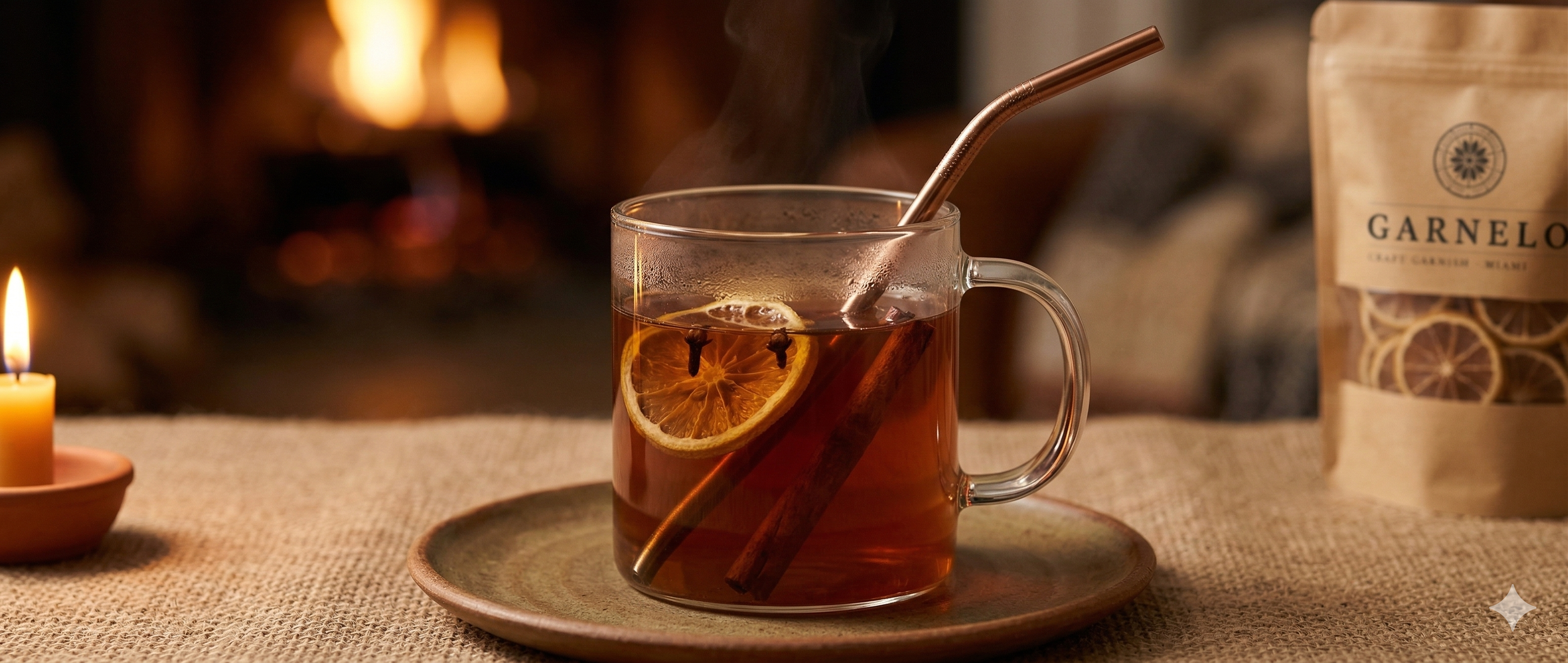 Dried orange garnish close-up